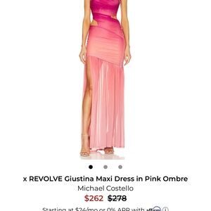 Michael Costello Pink Ombre Giustina Maxi Dress